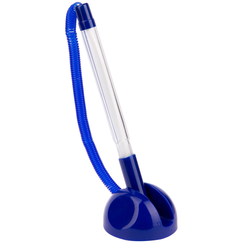 Ручка шариковая на подставке OfficeSpace "Reception" 0,7 мм, синий корпус, синяя