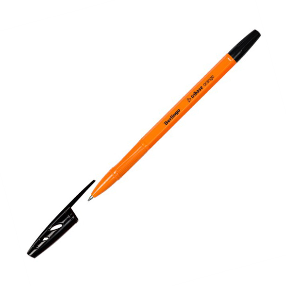 Ручка шариковая Berlingo "Tribase Orange" 0,7 мм, черная