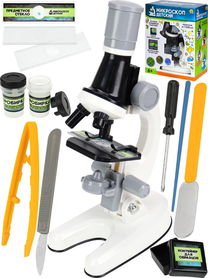 Микроскоп в наборе белый "Юный лаборант"