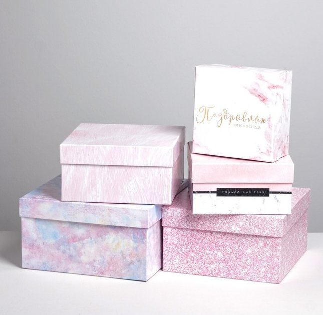 Подарочная коробка "Розовое настроение", 22х22х12 см