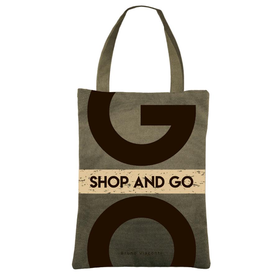 Сумка шоппер "SHOP&GO", хаки, 35x47 см