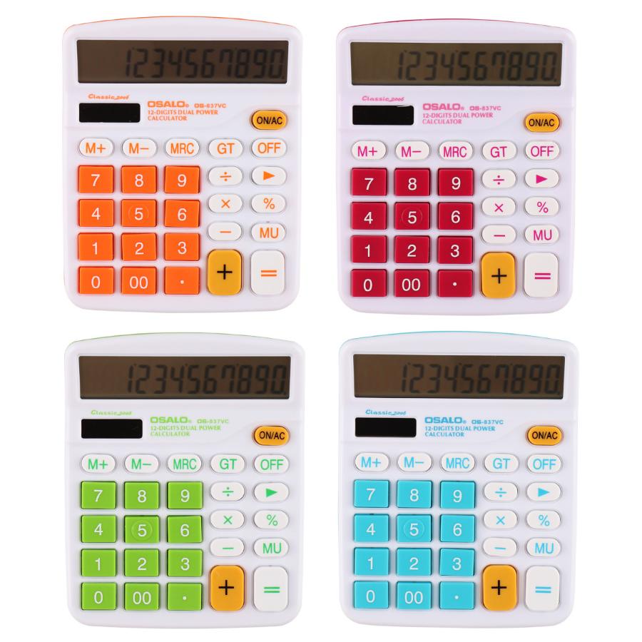 Калькулятор "OSALO S-837VC" 12 разрядный, настольный, цвета ассорти