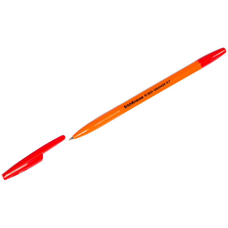 Ручка шариковая Erich Krause  "R-301" Orange 0,7 мм, красная