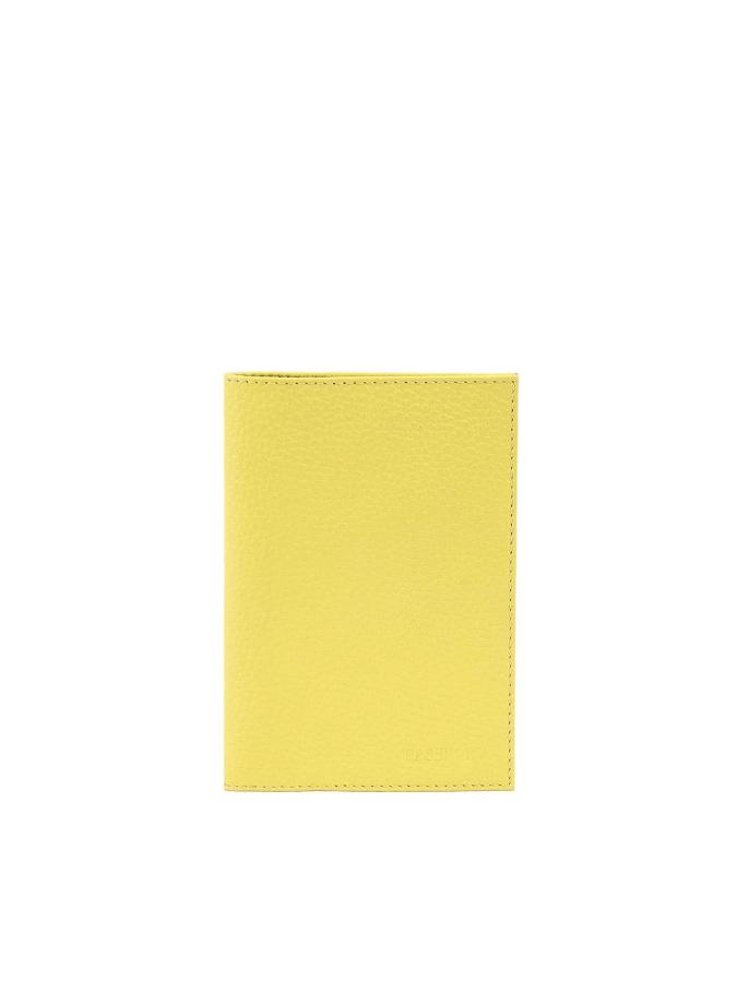 Обложка для паспорта кожа, лимонная