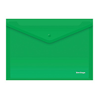 Папка-конверт на кнопке А4 Berlingo, 180 мкм, зеленая