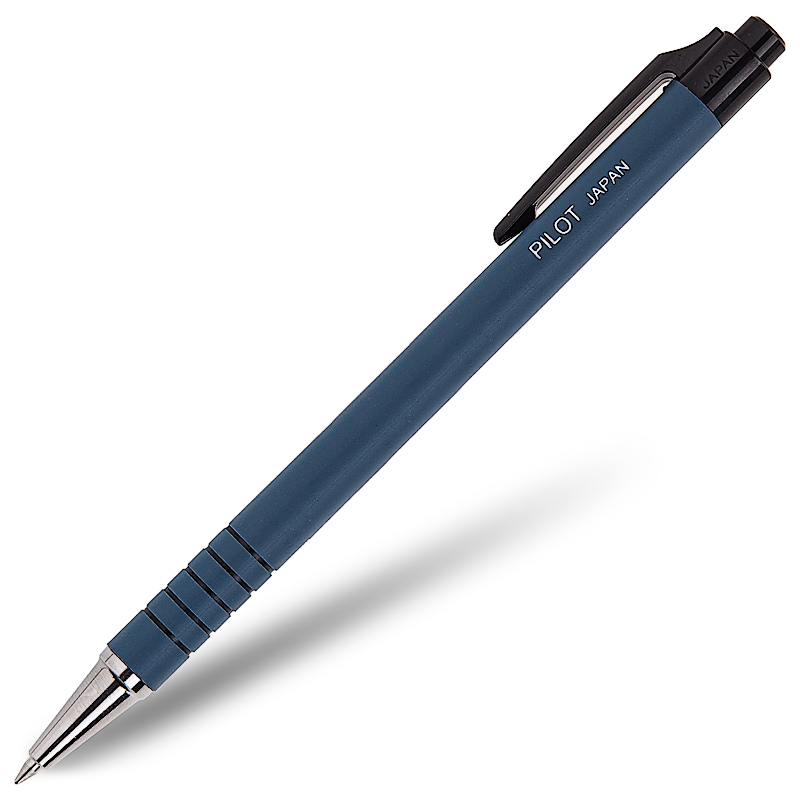 Ручка шариковая автоматическая PILOT "BPRK-10M" прорезиненный синий корпус, синяя