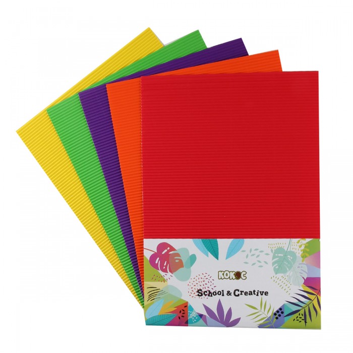 Цветной картон А4 5л. 5 цветов, гофрированный 