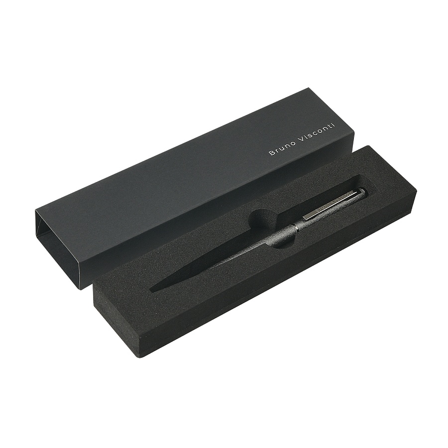 Ручка шариковая Bruno Visconti "PALERMO" 0,7 мм  винтаж ворон.сталь, черный футляр