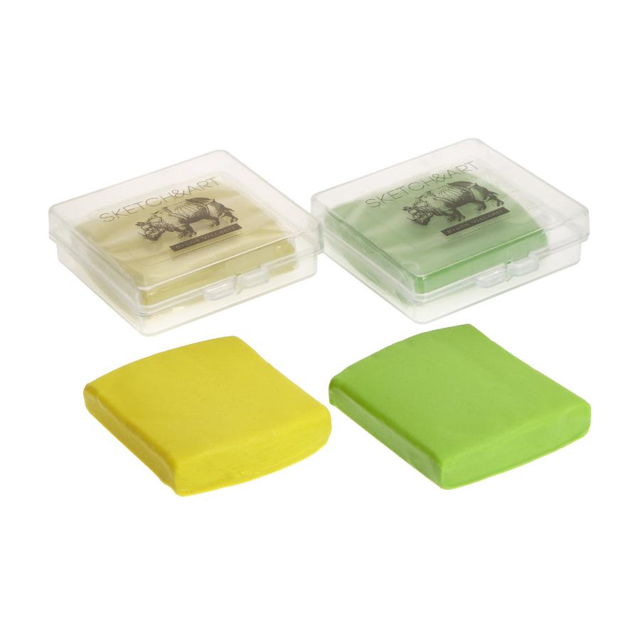 Ластик-клячка Bruno Visconti SKETCH&ART пластиковый контейнер, желтый/зеленый