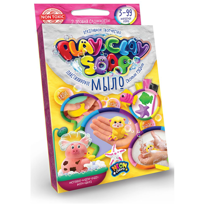 Набор для мыловарения Danko toys "Play Clay Soap. Набор №4", 4 цвета, 65г