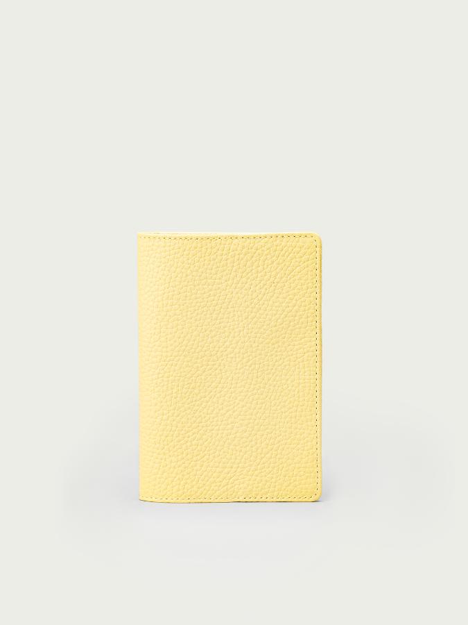 Обложка для паспорта, кожа, желтая