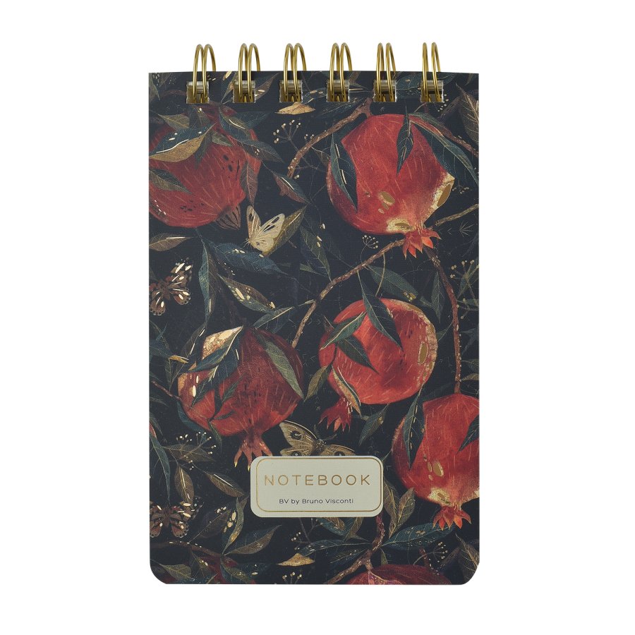Блокнот А6 100 л гребень, CUTE JOURNAL"FLORA.ГРАНАТ",линия