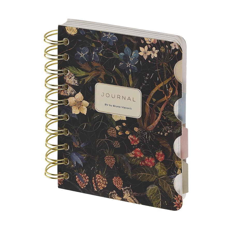 Книжка записная А6 120 л гребень, ART JOURNAL "FLORA.Лесные ягоды" с разделителями