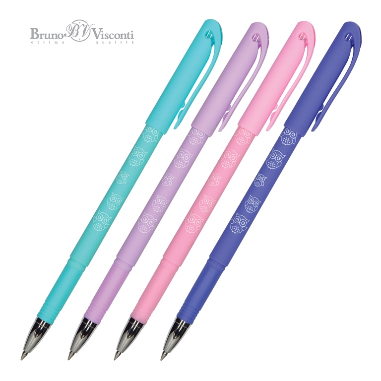 Ручка гелевая Bruno Visconti DeleteWrite "Совушки"  0,5 мм, синяя, пиши-стирай, ассорти