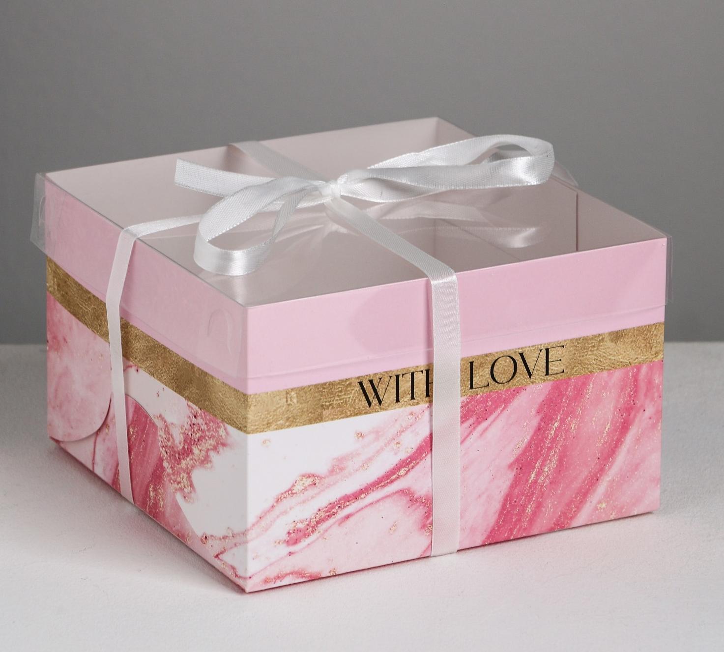 Коробка для капкейков "With love", 16×16×10 см