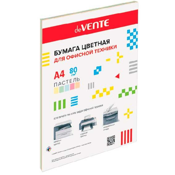 Бумага deVENTE Pastel A4  80гр/м. 20л, 5 цветов