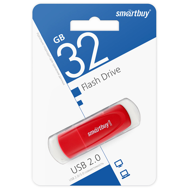 Флэш-драйв Smart Buy Scout, 32GB, красный