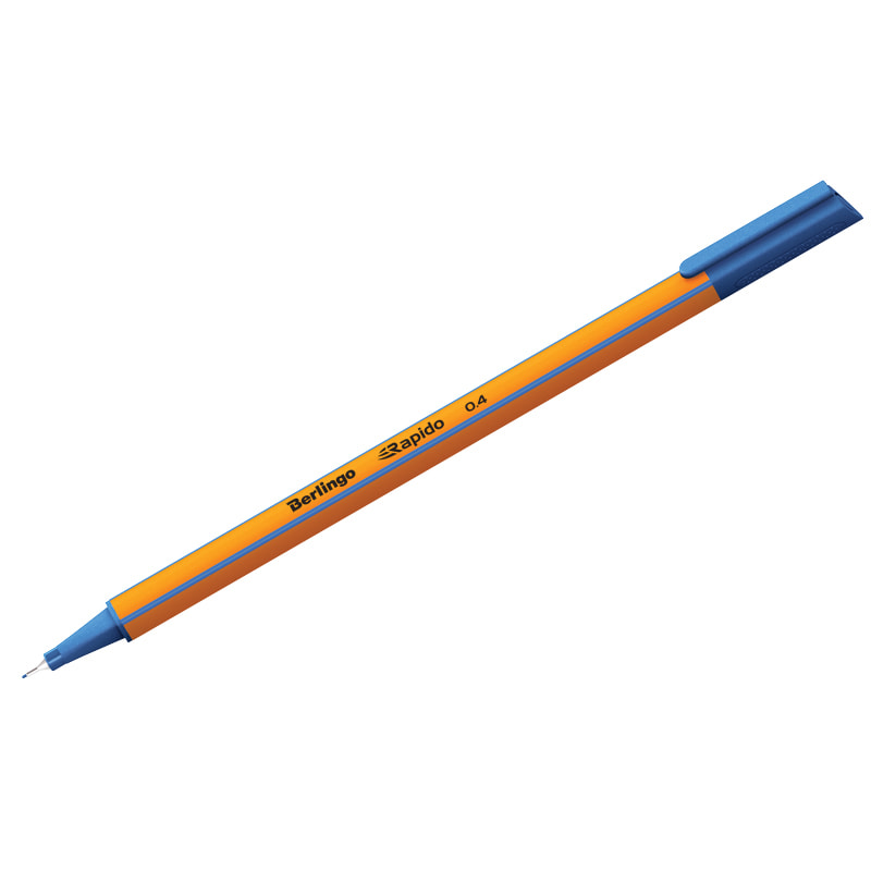 Ручка капиллярная Berlingo "Rapido" 0,4 мм, синяя, трехгранные
