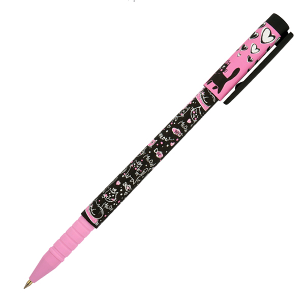 Ручка шариковая Bruno Visconti FunWrite "Розовые котята"  0,5 мм, синяя 