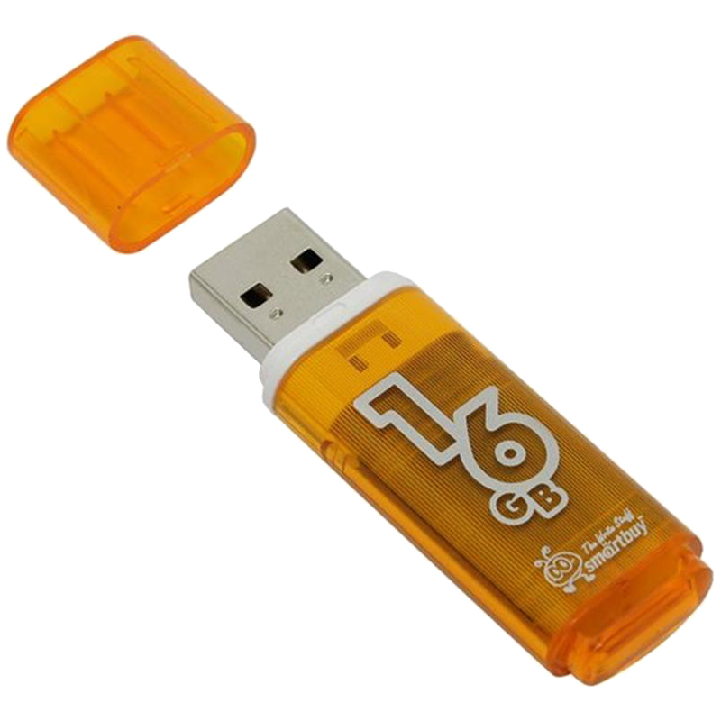Флэш-драйв Smart Buy Glossy, 16GB, оранжевый