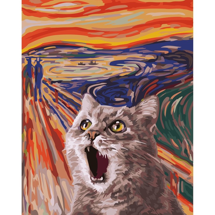 Картина по номерам на холсте с подрамником «Кот в поле» 40х50 см