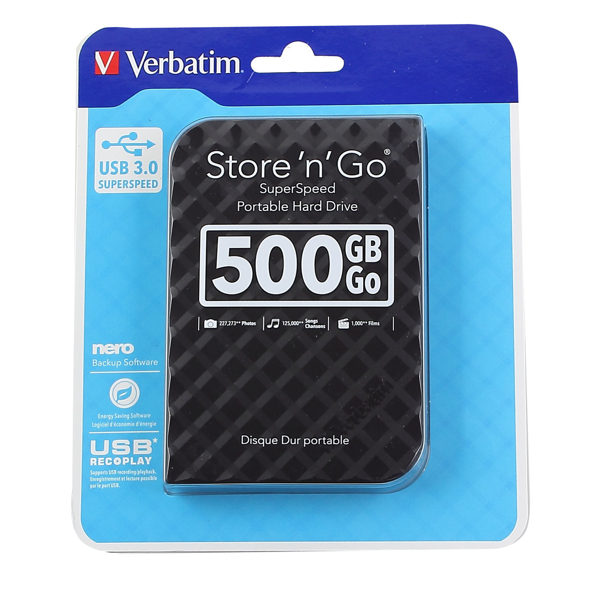 Внешний жесткий диск Verbatim HDD 500GB Store n Go Style, 2.5", USB 3.0, черный