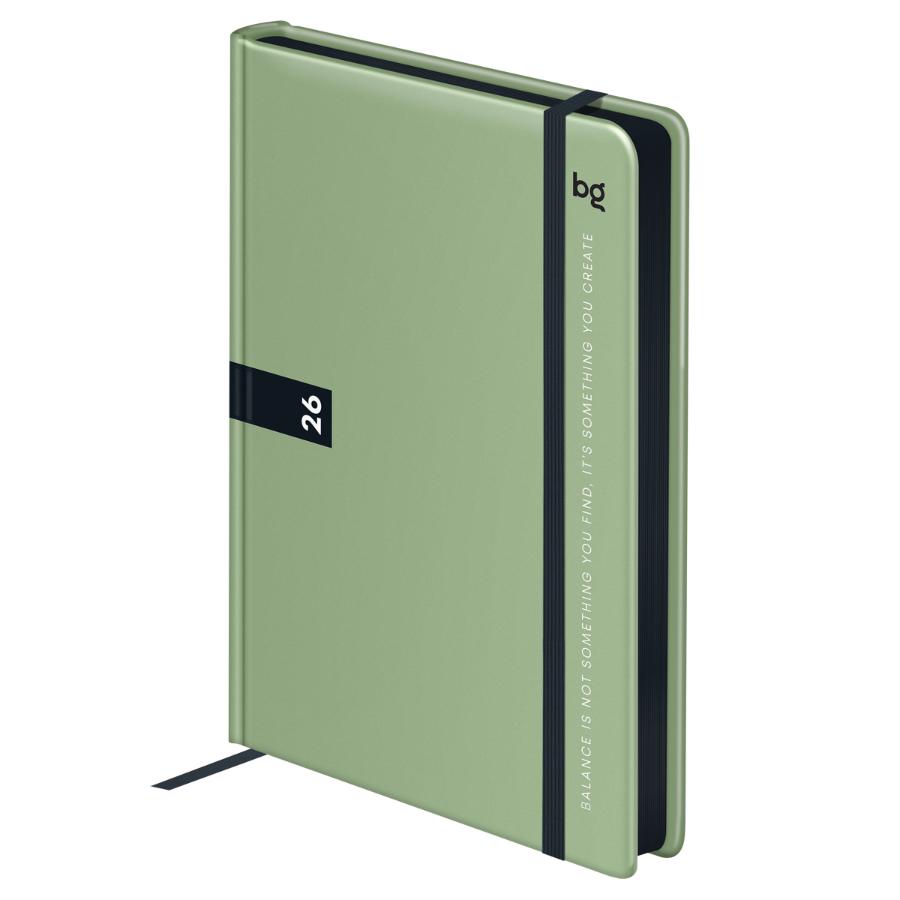Ежедневник А6 176 л. 2026г, BG "Monochrome. Matcha", 7Бц, мятный, soft touch