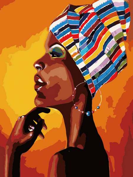 Картина по номерам "Портрет африканки" 40х50 см 