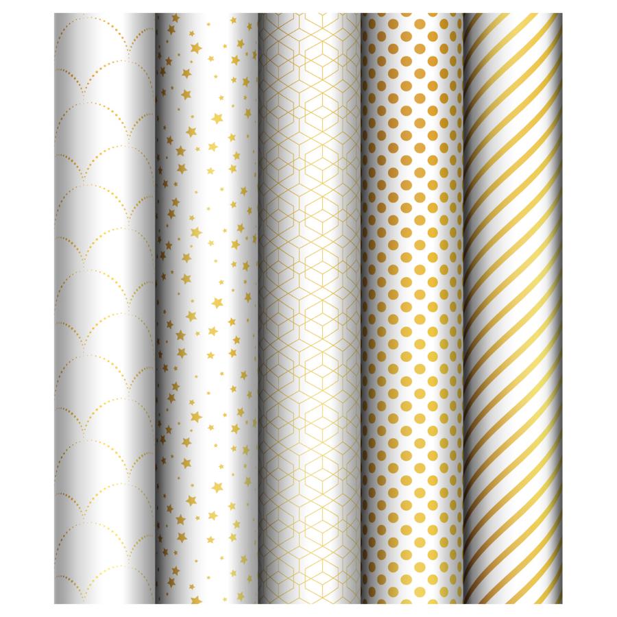 Бумага упаковочная 70х100 см "Pattern of white", ассорти