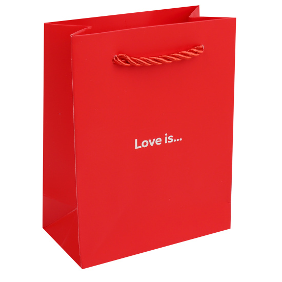Пакет подарочный 11x14,x6 см "Love is"