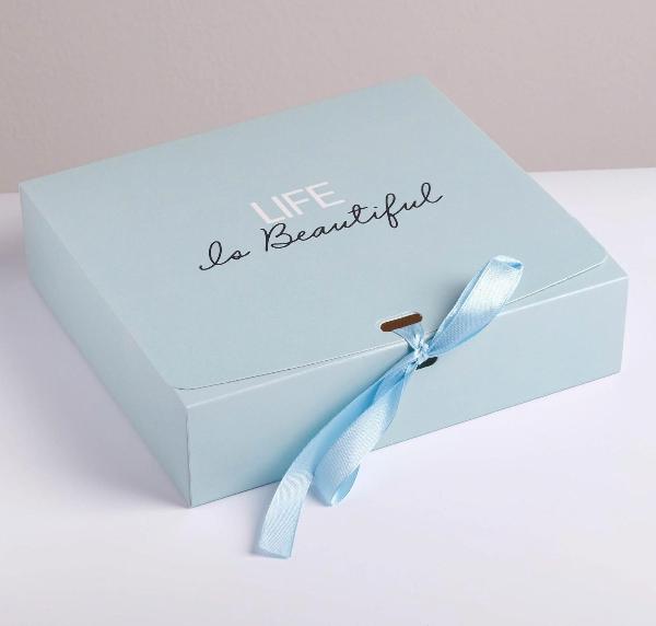 Коробка подарочная складная «Поздравляю», 20×18×5 см