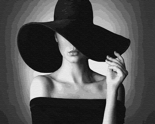 Картина по номерам "Дама в черной шляпе", 40х50 см