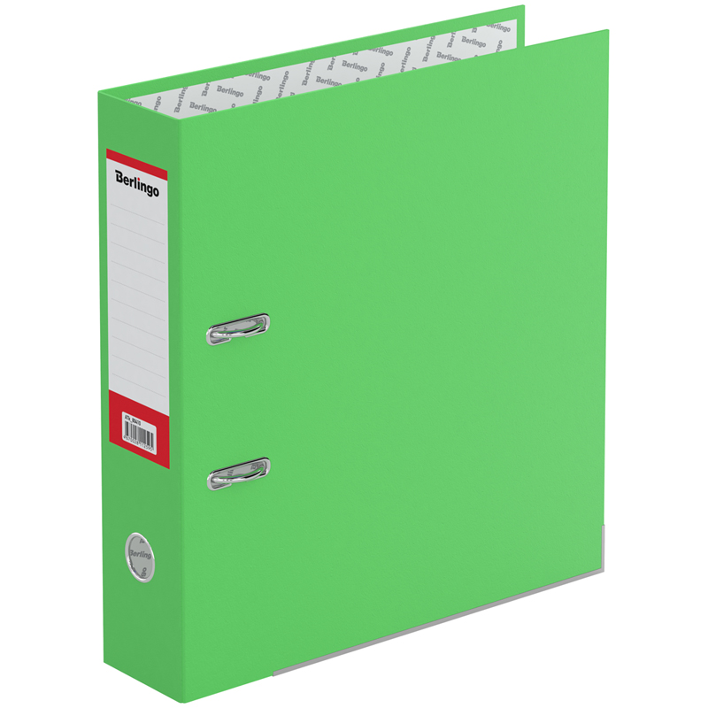 Папка-регистратор Berlingo "Hyper", 80 мм, крафт-бумага (металлическая окантовка) зеленая