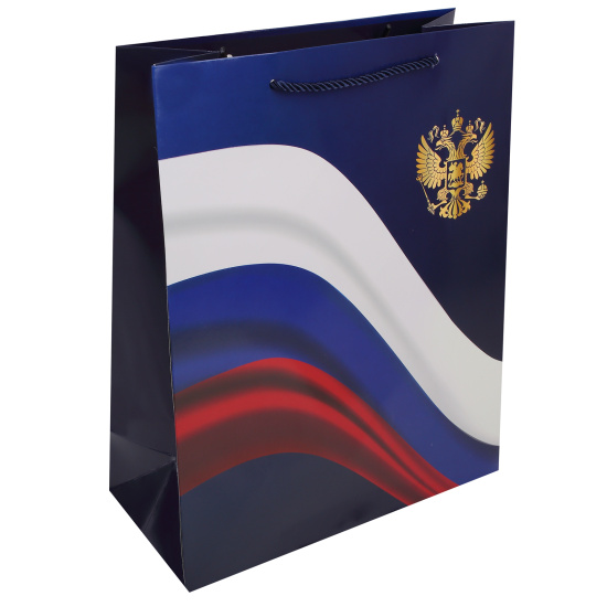 Пакет подарочный 26x32x12 см "Россия"