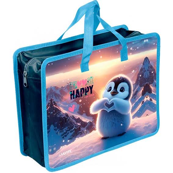 Папка для труда А4 молния вокруг "Happy Pinguin" 
