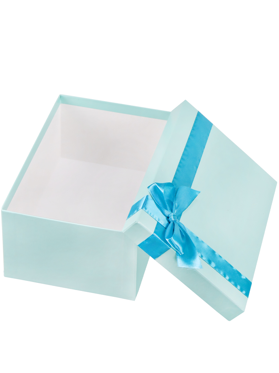Подарочная коробка бирюзовая с лентой 19х12х7,5 см (3)