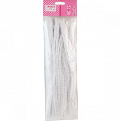 Проволока декоративная Шенил 30 см, 1,5 мм, 10 шт, белый