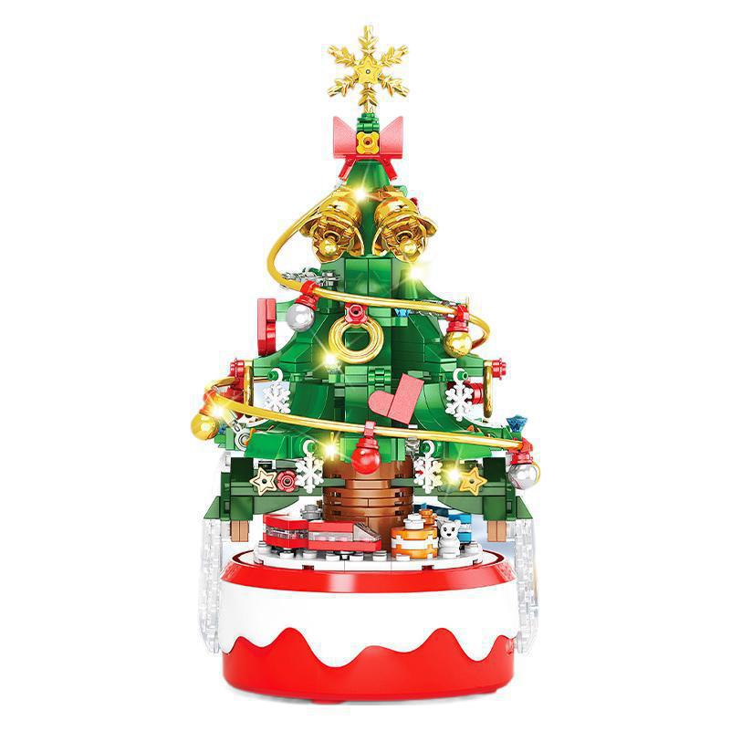 Конструктор Новогодняя елочка, 418 деталей, красная