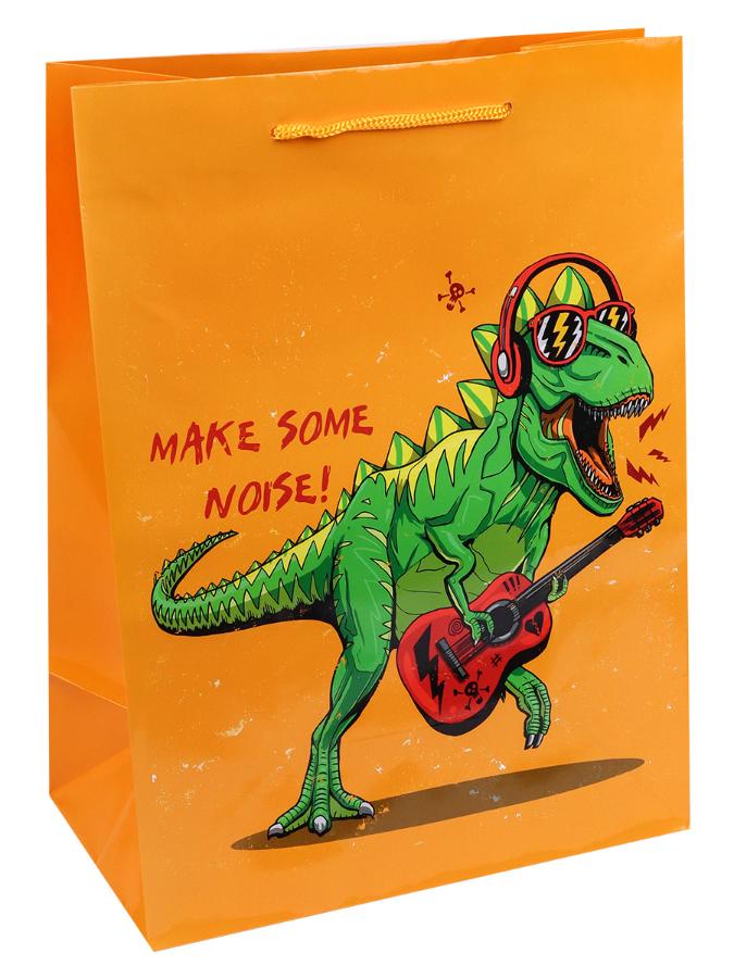 Пакет подарочный 40x47x14 см "Музыкальный динозавр"