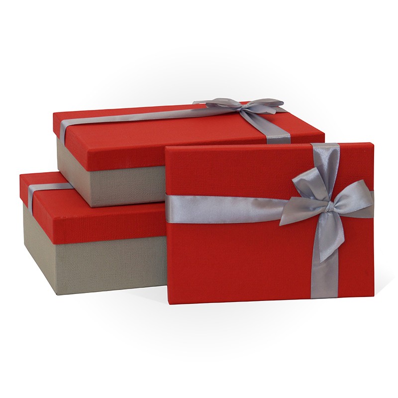 Подарочная коробка с бантом, 25 х 17 х 6 см, белая (3)