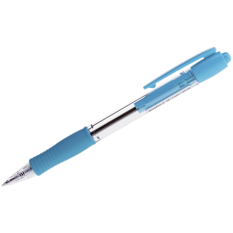 Ручка шариковая автоматическая PILOT "Super Grip" 0,7 мм, голубой грип, синяя