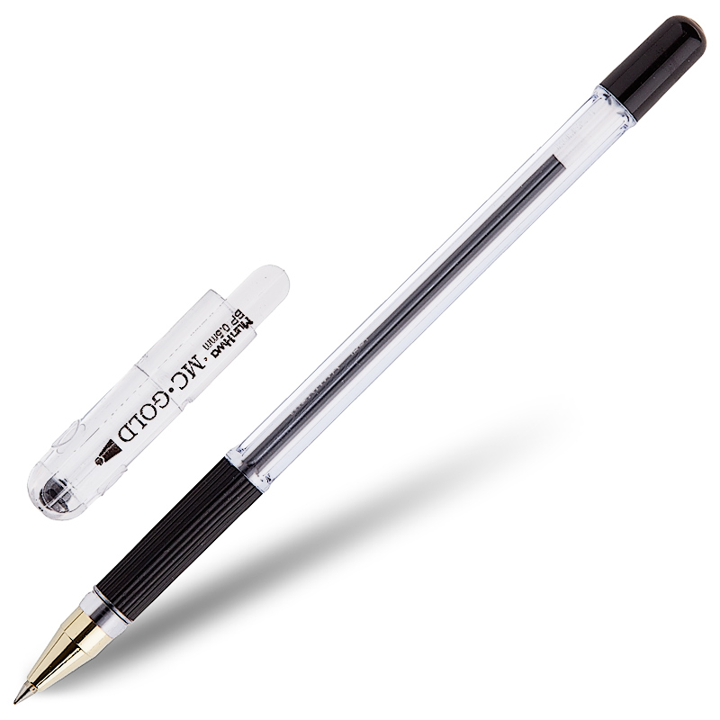 Ручка шариковая MunHwa "MC Gold" 0,5, грип на масляной основе, черная