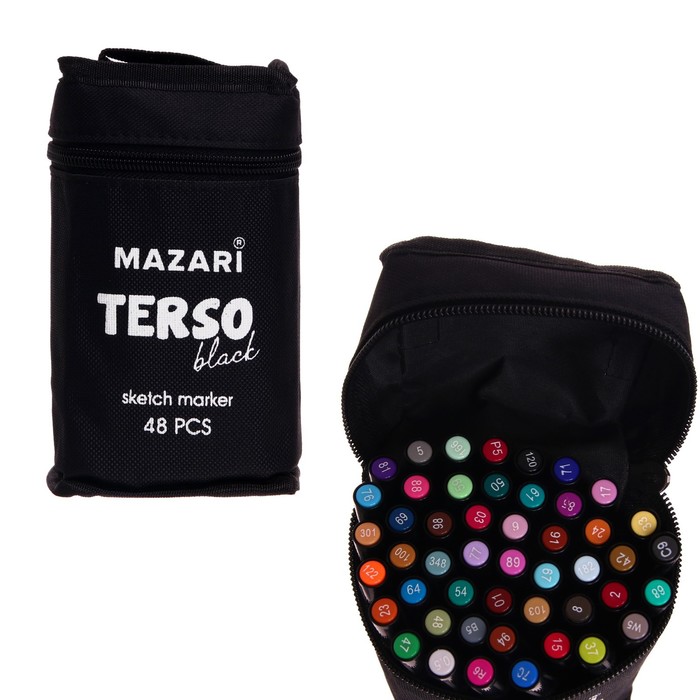 Набор маркеров для скетчинга TERSO, 48 цветов, 1.0-3.0мм, двусторонние