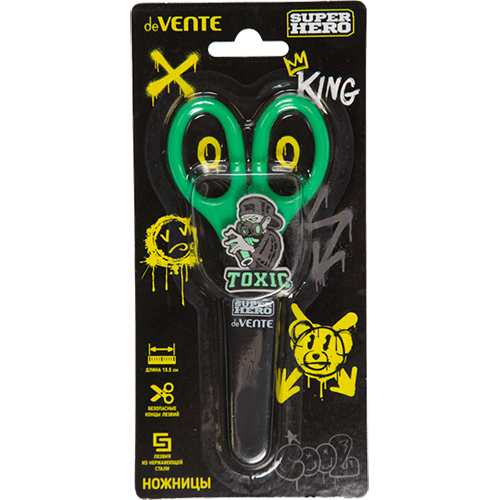 Ножницы детские deVENTE. SuperHero. Toxic, 13,5 см