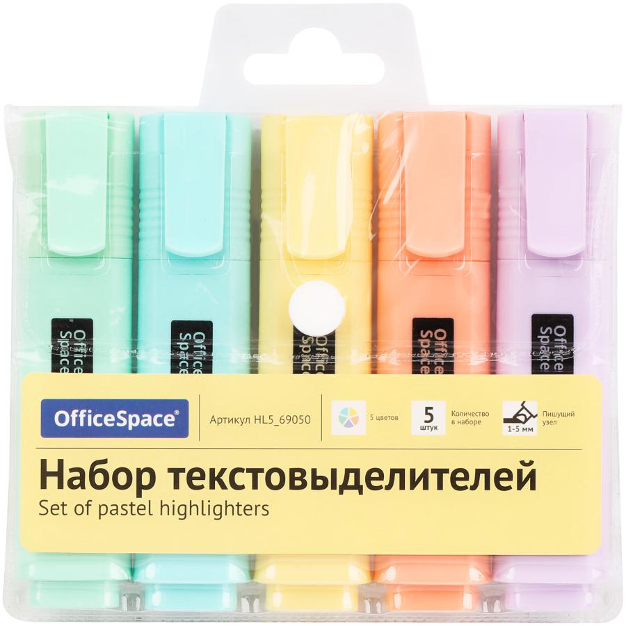 Набор текстовыделителей OfficeSpace 05цв., пастельные цвета, 1-5мм, 