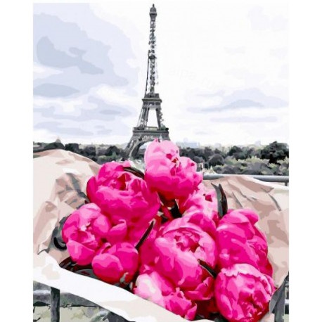 Картина по номерам "Сочные бутоны в Париже", 40х50 см