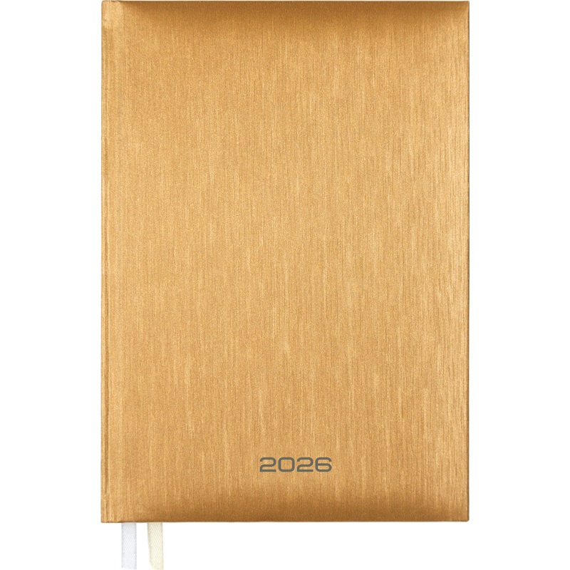 Ежедневник А5 168 л. 2026г. "Attomex. Regent", бумвинил тиснение фольгой, золотистый