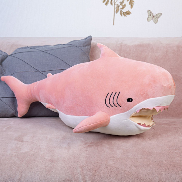 Игрушка мягкая "Акула", муфта, 68 см (розовая)