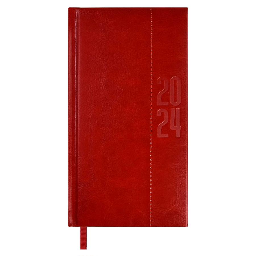 Еженедельник 87х116 мм. 64л. 2024г, ESCALADA "Сариф", красный, кожзам