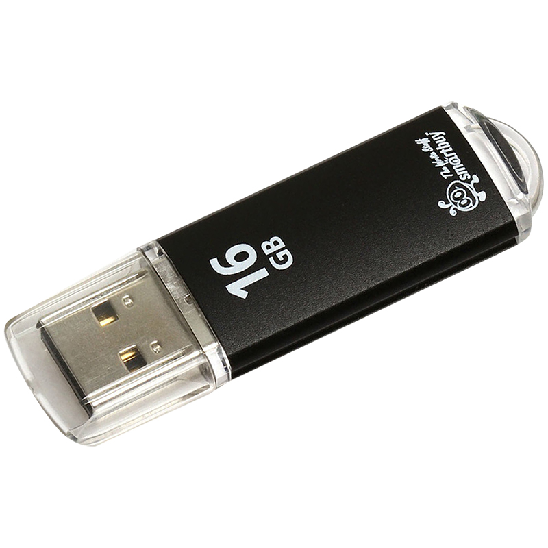 Флэш-драйв Smart Buy V-Cut, 16GB, черный (металлический корпус)